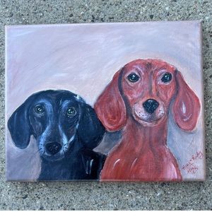 RIKKISRATPACK Custom painting of Dachshund Weenie Dog
